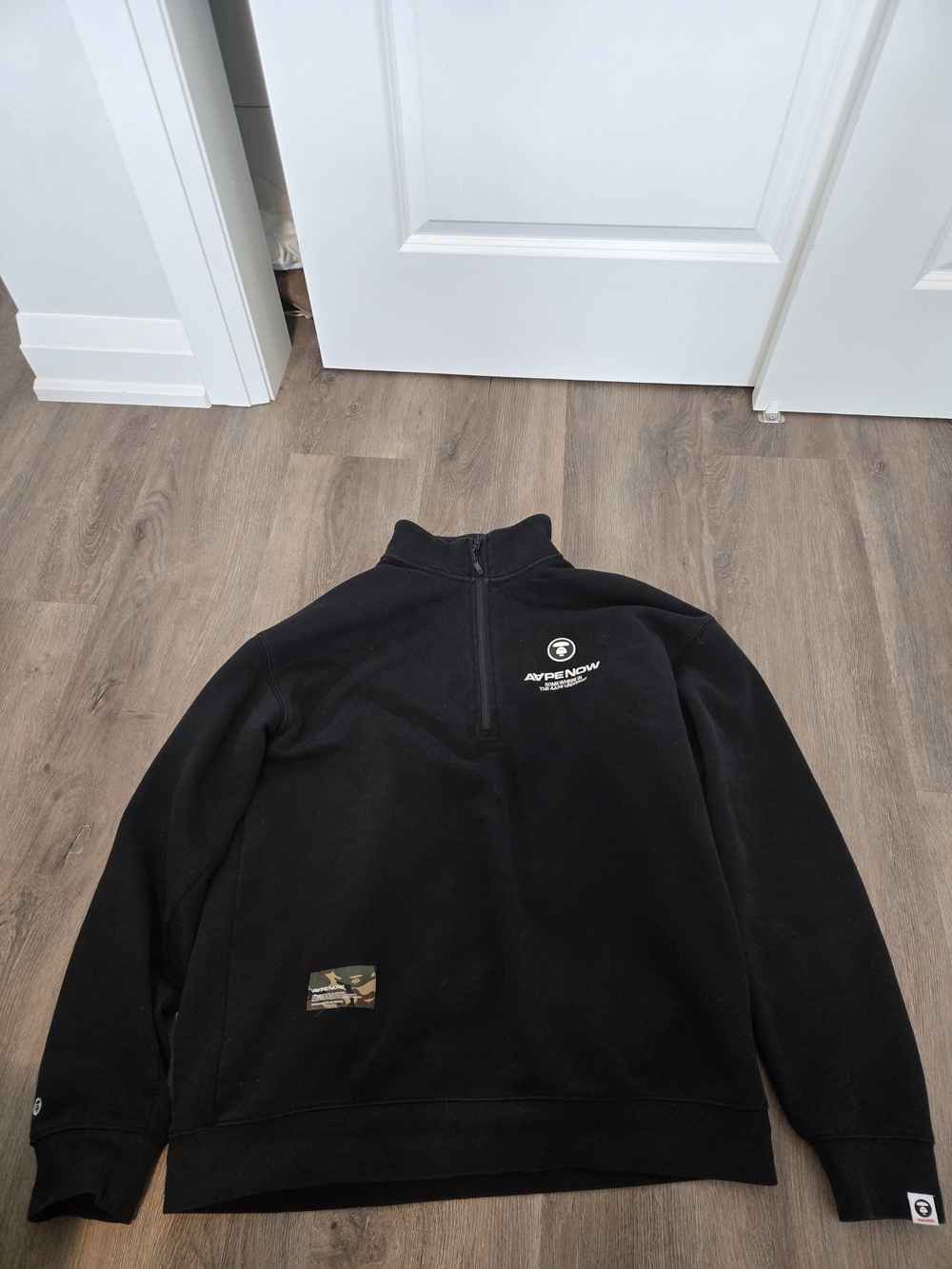Mens Black Half-Zip Fleece Pullover with Logo